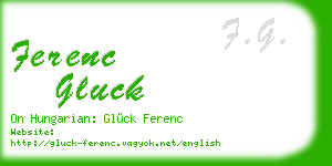 ferenc gluck business card